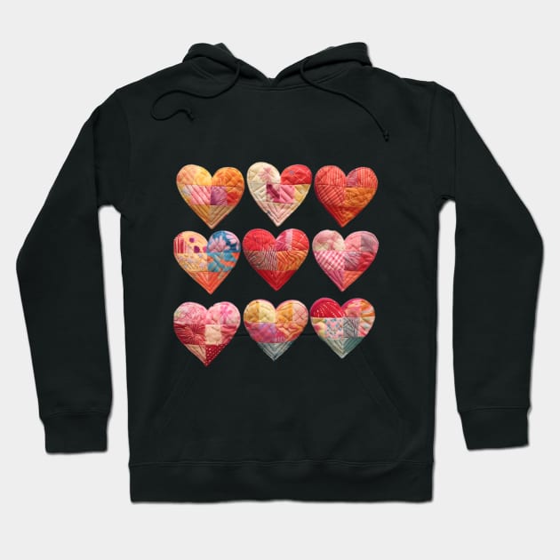 Patchwork Hearts Collection Hoodie by Mistywisp